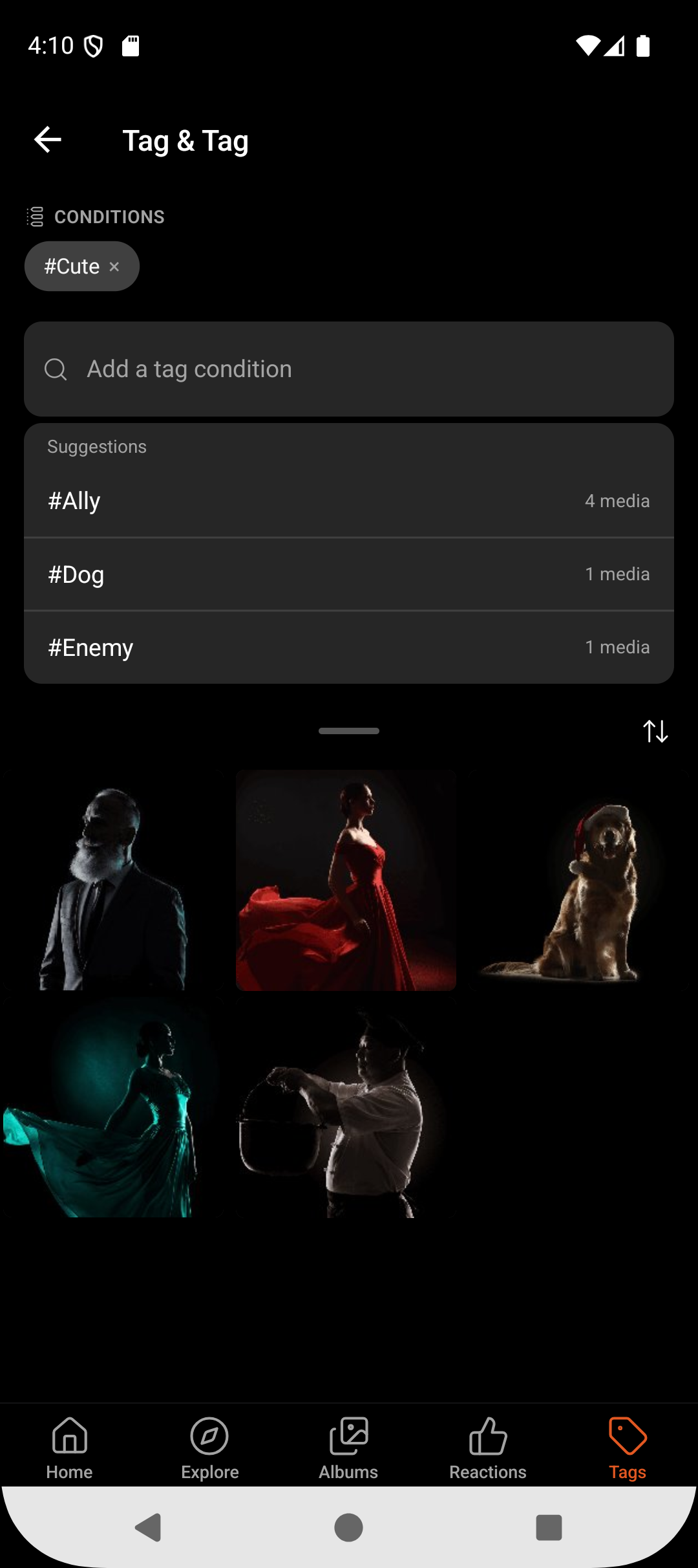 Tagging screen